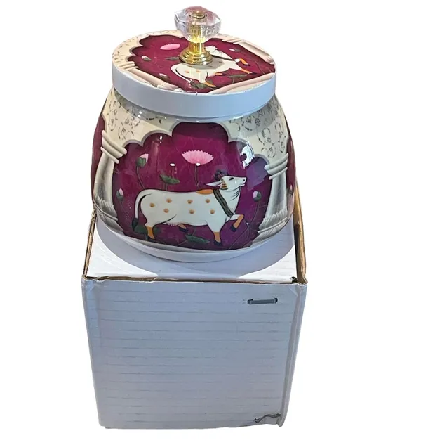 Pichwai_Metal_Jars_of_Multicolor_|_For_Gifting_Purpose