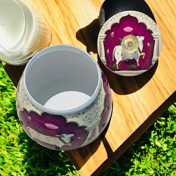 Pichwai_Metal_Jars_of_Multicolor_|_For_Gifting_Purpose