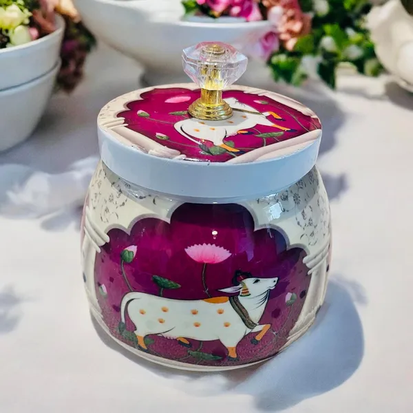 Pichwai_Metal_Jars_of_Multicolor_|_For_Gifting_Purpose