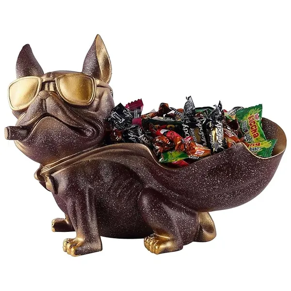 Cool_Dog_Showpiece_with_Plate_of_Brown_Color_|_Antique_Item_for_Home_Decor