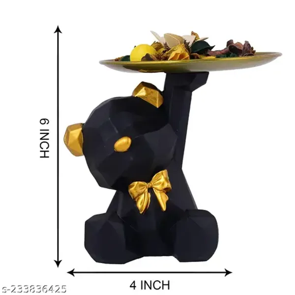 Teddy_Bear_Statue_with_Tray_of_Black_and_Golden_Color_|_For_Home_Decor_Showpiece