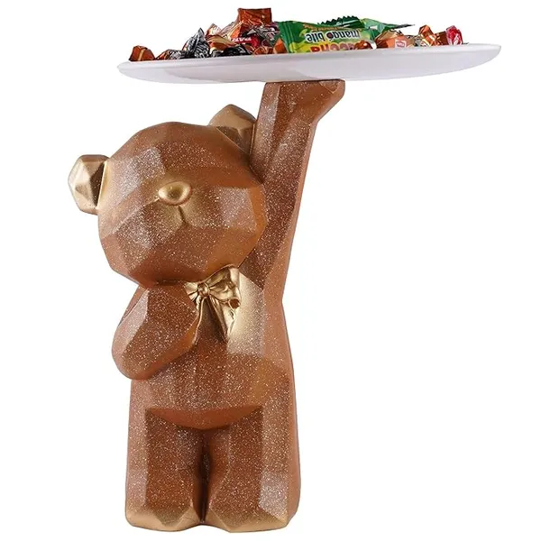 Cool_Bear_Statue_with_Tray_of_Brown_Color_|_For_Home_Decor_Showpiece