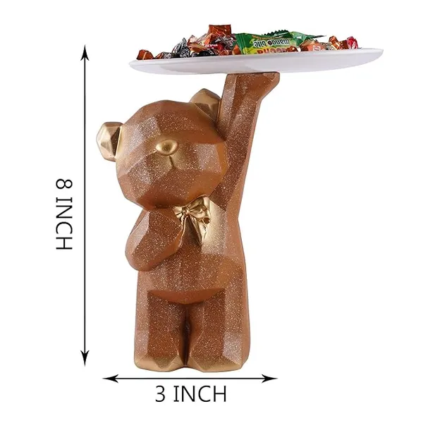 Cool_Bear_Statue_with_Tray_of_Brown_Color_|_For_Home_Decor_Showpiece