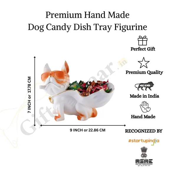 Yoga_Figures_Dog_with_Tray_of_White_and_Orange_Color_|_Decorative_Serving_Tray_for_Home_Decor