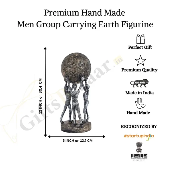 Men_Group_Carrying_Earth_Showpiece_of_Grey_and_Golden_Color_|_Elegant_Touch_on_Home_Decor