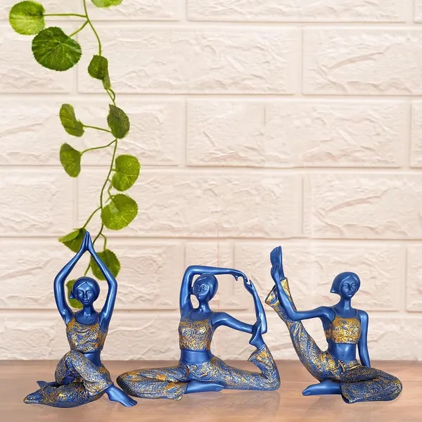Yoga_Lady_Showpiece_of_Blue_Color_of_Set_of_3_|_Home_Decor_for_Asthetic_Apeal