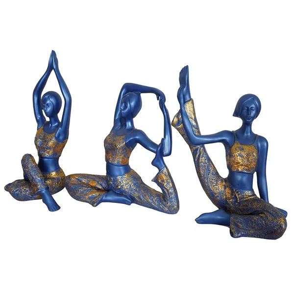 Yoga_Lady_Showpiece_of_Blue_Color_of_Set_of_3_|_Home_Decor_for_Asthetic_Apeal