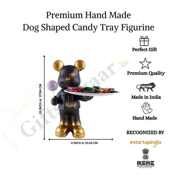 Handcrafted_Shaped_Candy_Dog_with_Tray_of_Black_Color_|_For_Party_Home_Decoration