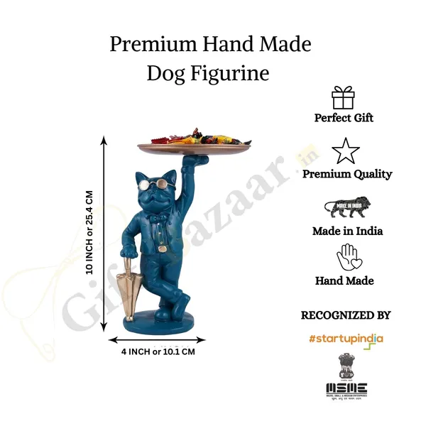 Cool_Dog_with_Plate_Showpiece_of_Blue_Color_|_Artistry_Gift_Item