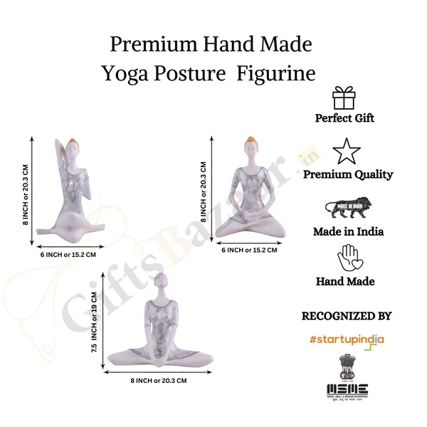 Yoga_Posture_Lady_Statue_of_White_Color_of_Set_of_3_|_Royal_Decor_for_Home