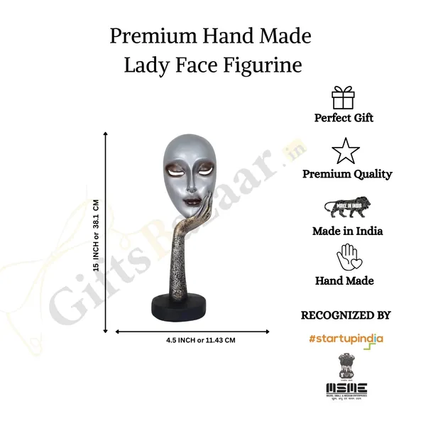 Lady_Face_Poly_Showpiece_of_Silver_Color_|_Artistry_Gift_Item