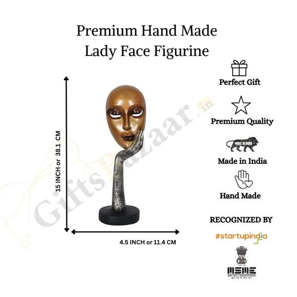 Lady_Face_Showpiece_of_Standing_Position_of_Golden_Color_|_For_Home_Decoration