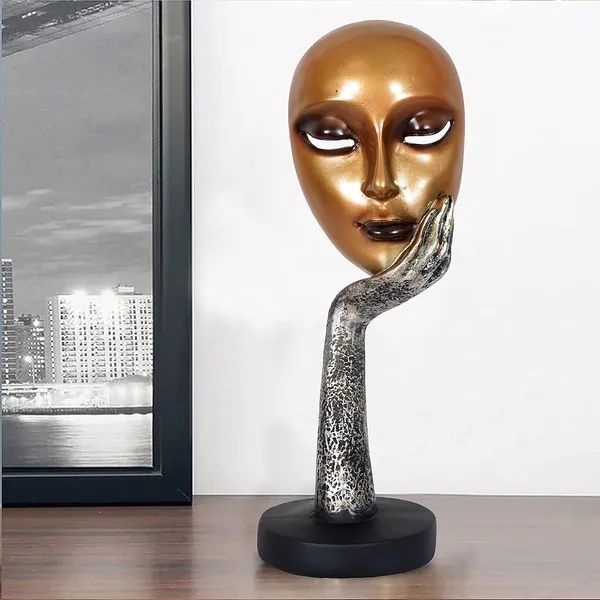 Lady_Face_Showpiece_of_Standing_Position_of_Golden_Color_|_For_Home_Decoration