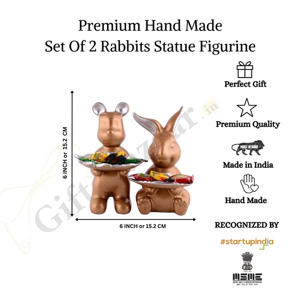 Bunny_Rabbits_Statue_of_Golden_Color_of_Set_of_2_|_Unique_Decorative_Gift_Item