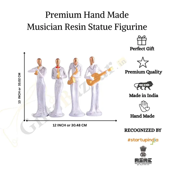 Musician_Resin_Statue_of_White_Color_of_Set_of_4_|_Royal_Decor_for_Home