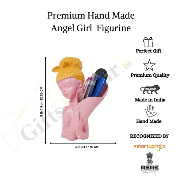 Angel_Girl_Showpiece_of_Pink_Color_with_Pen_Stand_|_Decorative_Item_for_Home_Decor
