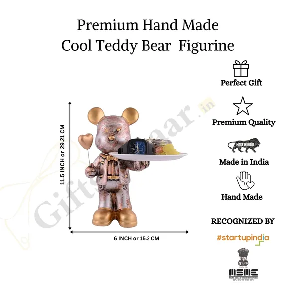 Cool_Teddy_Bear_Showpiece_with_Tray_of_Rose_Gold_Color_|_For_Asthetic_Home_Decor