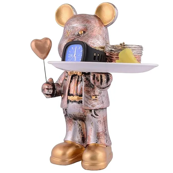 Cool_Teddy_Bear_Showpiece_with_Tray_of_Rose_Gold_Color_|_For_Asthetic_Home_Decor