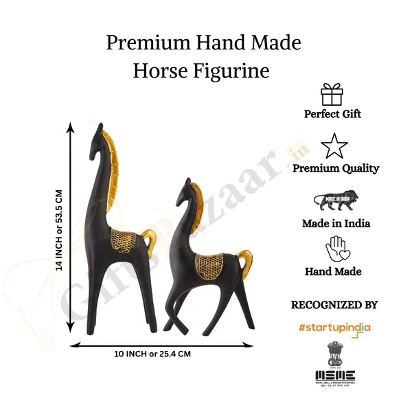 Horse_Showpiece_of_Black_Color_of_Set_of_2_|_For_Home_Decorative_Showpiece