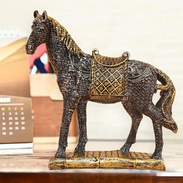 Antique_Standing_Horse_Figurine_of_Golden_Color_|_Home_Decor_for_Asthetic_Apeal