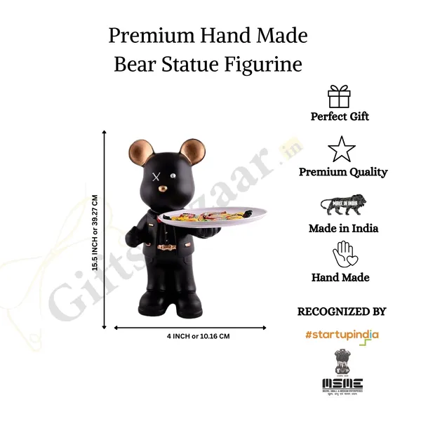 Resin_Bear_Statue_with_Tray_of_Black_Color_|_For_Home_Decor_Showpiece