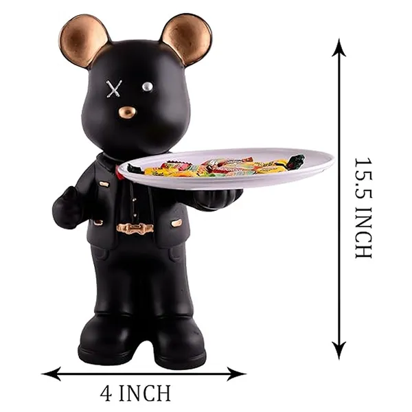 Resin_Bear_Statue_with_Tray_of_Black_Color_|_For_Home_Decor_Showpiece