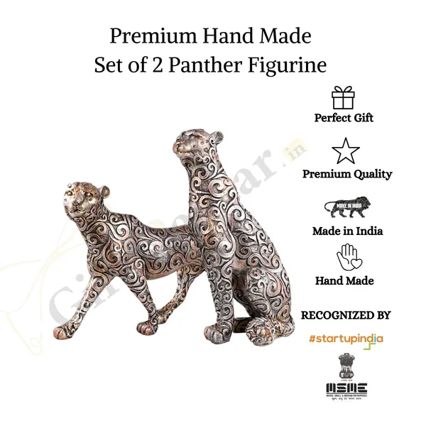 Antique_Sculpture_Panther_Animal_Showpiece_of_Set_of_2_|_For_Home_Decor
