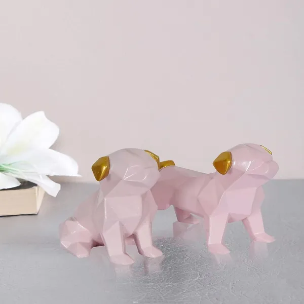 Dog_Cute_Showpiece_of_Baby_Pink_Color_of_Set_of_2_|_Premium_for_Home_Decor