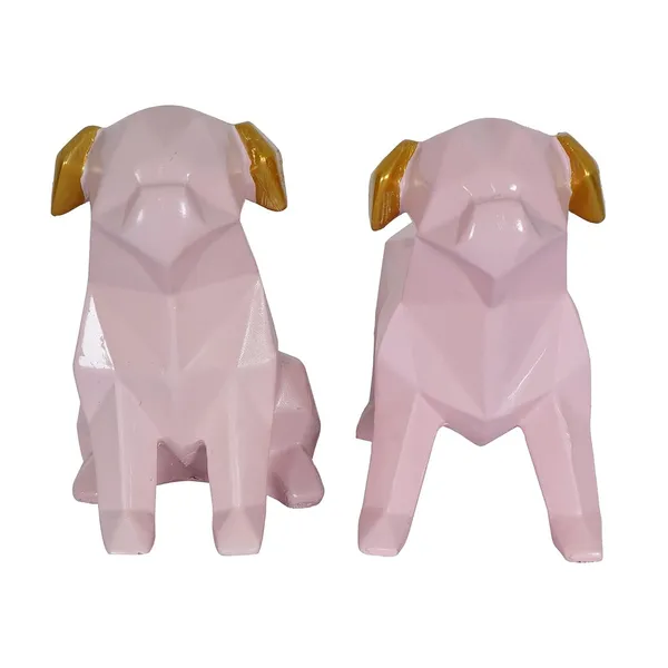 Dog_Cute_Showpiece_of_Baby_Pink_Color_of_Set_of_2_|_Premium_for_Home_Decor
