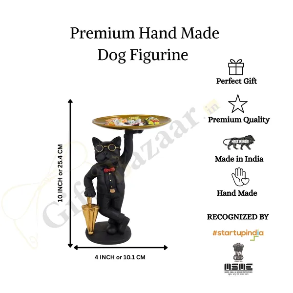 Cool_Dog_Storage_Holder_Showpiece_of_Black_Color_|_For_Home_Decor