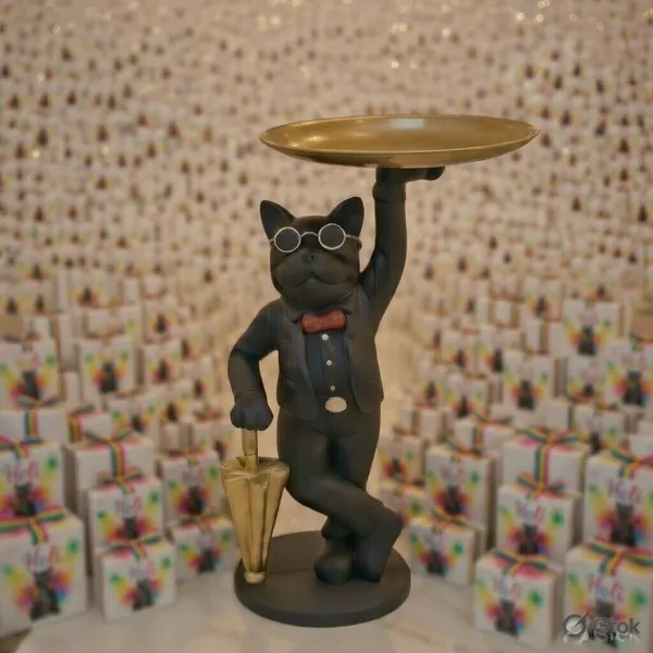 Cool_Dog_Storage_Holder_Showpiece_of_Black_Color_|_For_Home_Decor