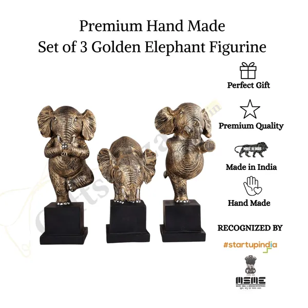 Polyresin_Elephant_Showpiece_of_Set_of_3_|_For_Home_Decor