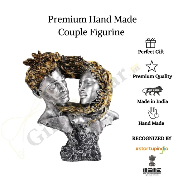 Love_Couple_Face_Statue_of_Golden_and_Grey_Color_|_For_Home_Decor