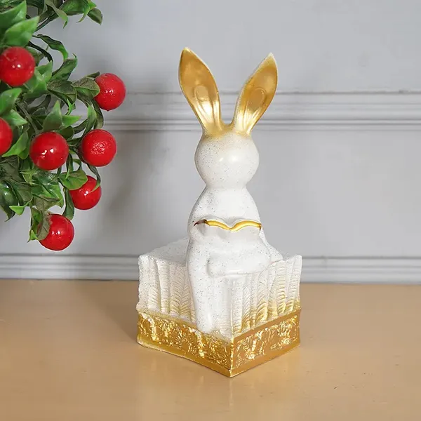 Rabbit_Bunny_Reading_Figurine_of_Sitting_Design_of_White_Color_|_Decorative_Item_for_Home_Decor