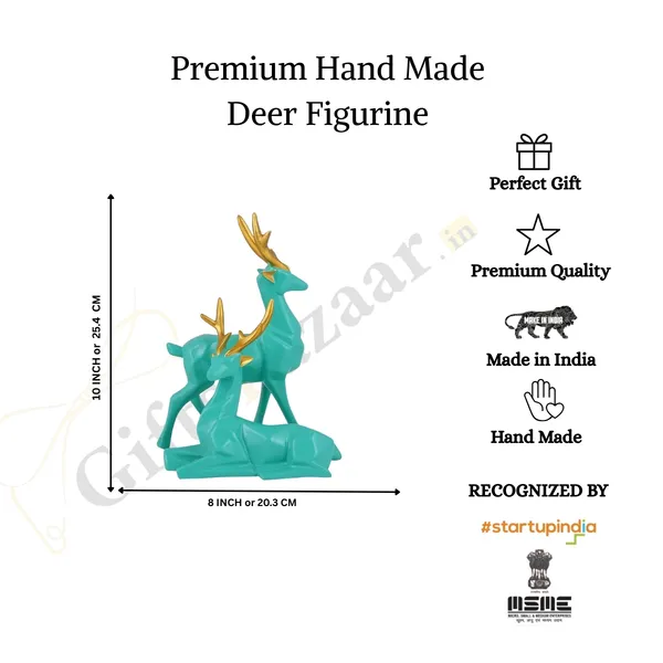 Deer_Showpiece_of_Light_Green_Color_of_Set_of_2_|__Decorative_Item_for_Home_Decor