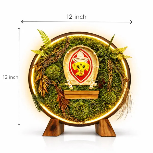 12_Inches_Anant_Ganpati_Wooden_Rainforest_Showpiece_with_Warm_White_Light_and_Wooden_Stand_|_Green_Gifting_for_Special_Moments