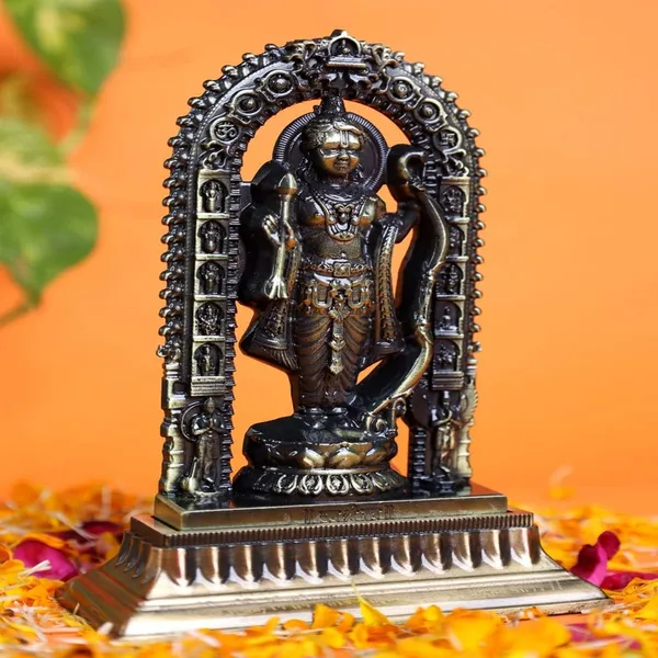 4.5_Inch_Shree_Ram_Lalla_Ayodhya_Murti_in_Premium_Metal_Zinc_|_Metal_Showpiece_Hindu_Religious_Idols_|_Brass_Color_|_Home_Decor_Living_Room/Car_Dashboard_Idols/Office_Desk