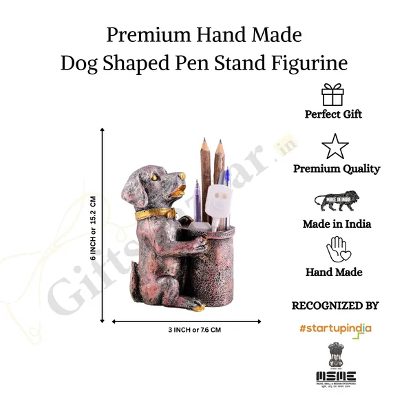 Cute_Dog_Pen_Stand_of_Metallic_Silver_Color_|_For_Gift_Office