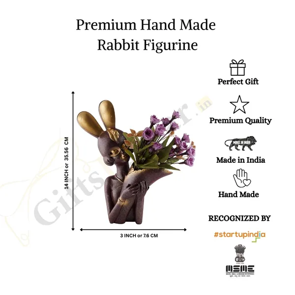 Rabbit_Flower_Vase_Figurines_Showpiece_of_Brown_Color_|_Home_Decor_for_Asthetic_Apeal