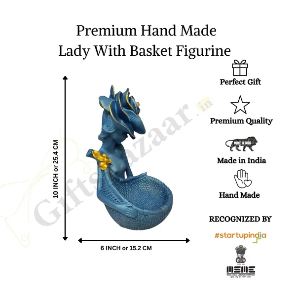 Lady_with_Basket_Showpiece_of_Blue_Color_|_For_Home_Decor