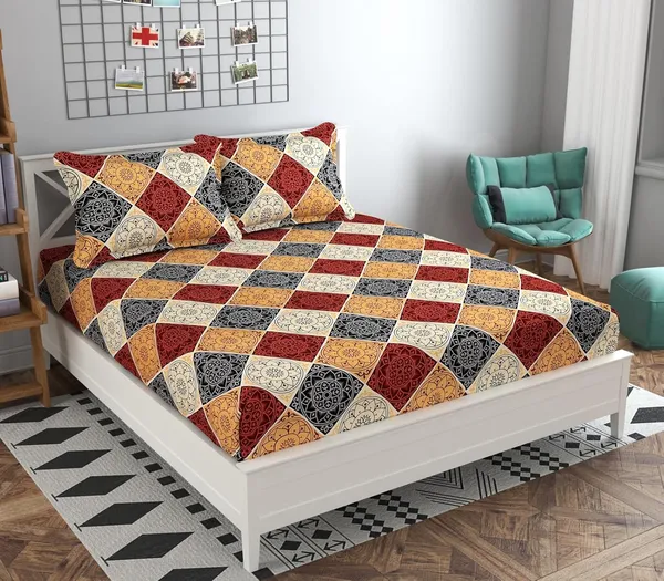 220TC_King_Size_Combo_Pack_of_2_Double_Elastic_Fitted_Bedsheet_Size_with_4_Pillow_Covers_(72"x78"_Upto_8"_Mattress)