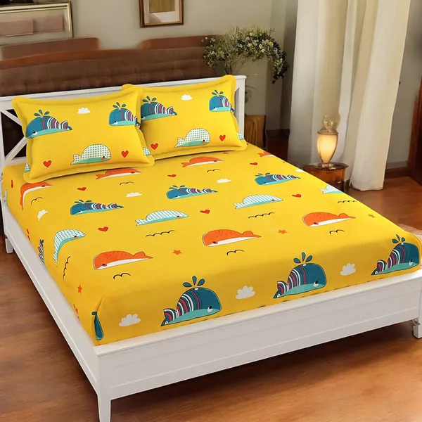 220TC_King_Size_Combo_Pack_of_2_Double_Elastic_Fitted_Bedsheet_Size_with_4_Pillow_Covers_(72"x78"_Upto_8"_Mattress)