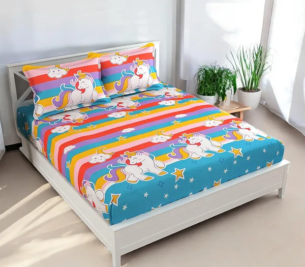 220TC_King_Size_Combo_Pack_of_2_Double_Elastic_Fitted_Bedsheet_Size_with_4_Pillow_Covers_(72"x78"_Upto_8"_Mattress)