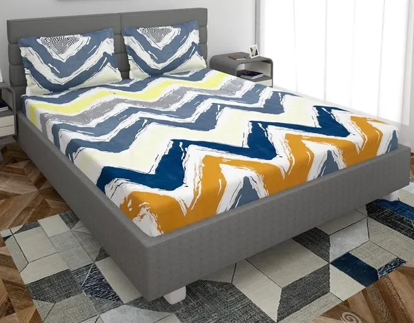 220TC_King_Size_Combo_Pack_of_2_Double_Elastic_Fitted_Bedsheet_Size_with_4_Pillow_Covers_(72"x78"_Upto_8"_Mattress)