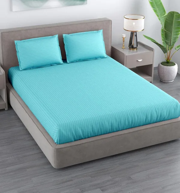 220TC_King_Size_Combo_Pack_of_2_Double_Elastic_Fitted_Bedsheet_Size_with_4_Pillow_Covers_(72"x78"_Upto_8"_Mattress)