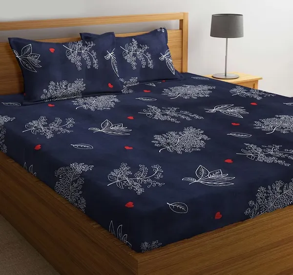 220TC_King_Size_Combo_Pack_of_2_Double_Elastic_Fitted_Bedsheet_Size_with_4_Pillow_Covers_(72"x78"_Upto_8"_Mattress)