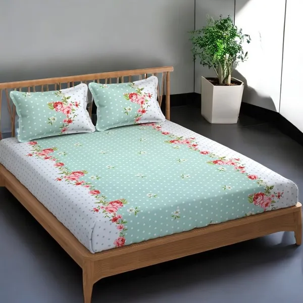 220TC_King_Size_Combo_Pack_of_2_Double_Elastic_Fitted_Bedsheet_Size_with_4_Pillow_Covers_(72"x78"_Upto_8"_Mattress)