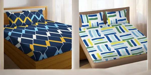220TC_King_Size_Combo_Pack_of_2_Double_Elastic_Fitted_Bedsheet_Size_with_4_Pillow_Covers_(72"x78"_Upto_8"_Mattress)