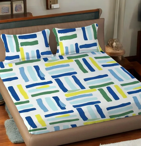 220TC_King_Size_Combo_Pack_of_2_Double_Elastic_Fitted_Bedsheet_Size_with_4_Pillow_Covers_(72"x78"_Upto_8"_Mattress)