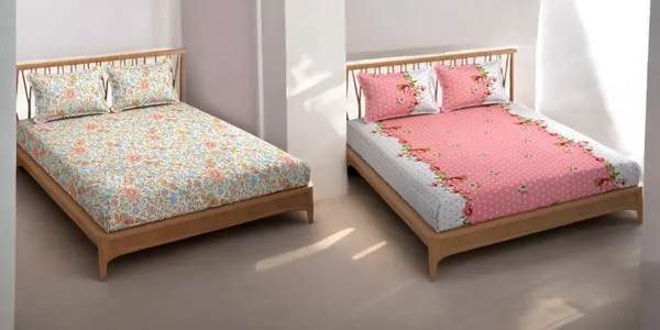 220TC_King_Size_Combo_Pack_of_2_Double_Elastic_Fitted_Bedsheet_Size_with_4_Pillow_Covers_(72"x78"_Upto_8"_Mattress)